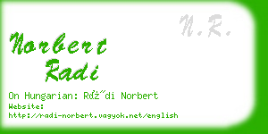 norbert radi business card